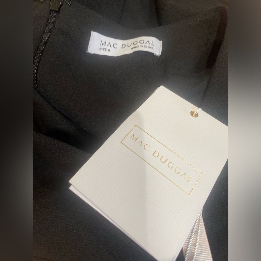 MAC DUGGAL

Black Crepe 3/4 Sleeve Asymmetrical Hem Dress - Picture 5 of 5